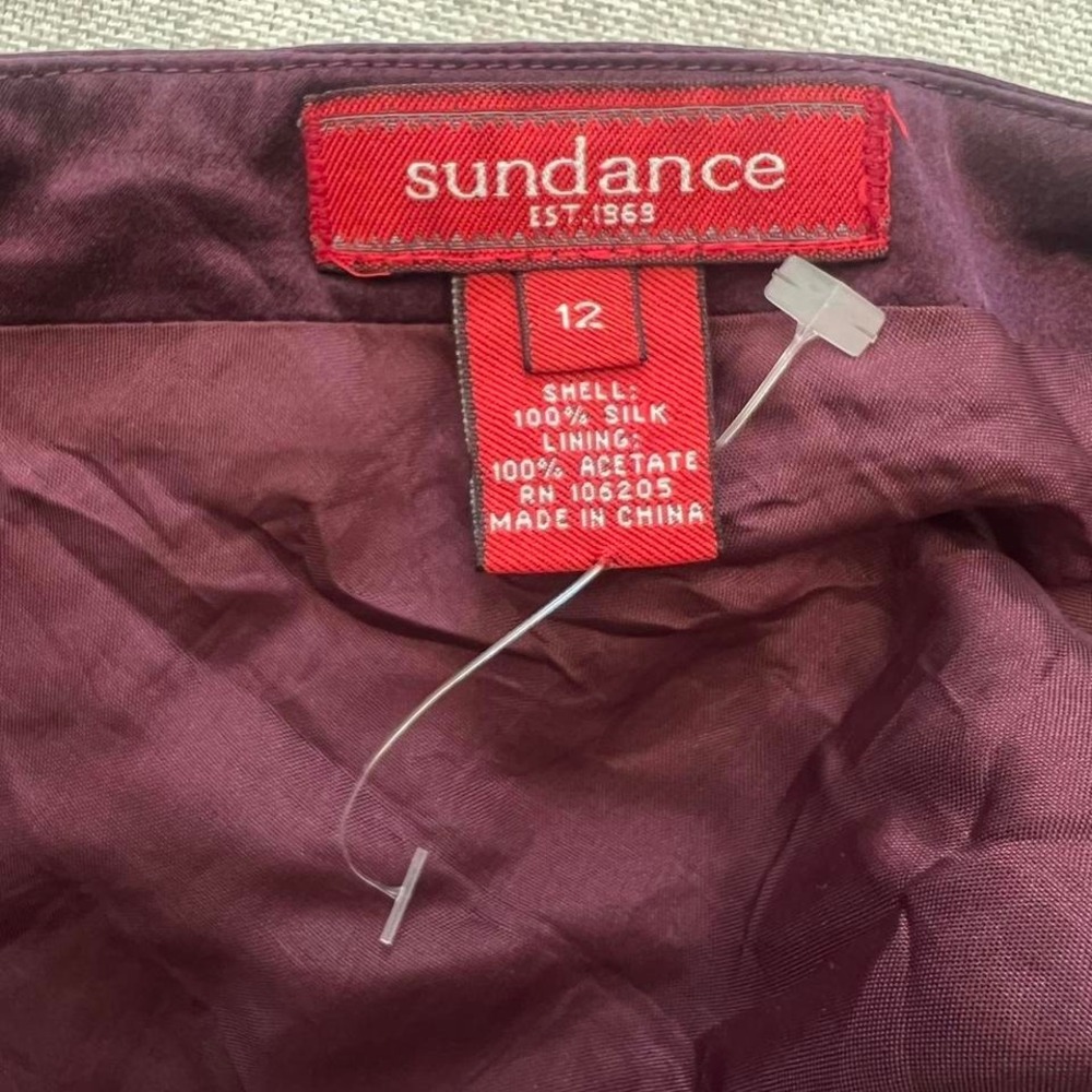 Sundance 100% silk purple skirt midi maxi peplum - Picture 8 of 8